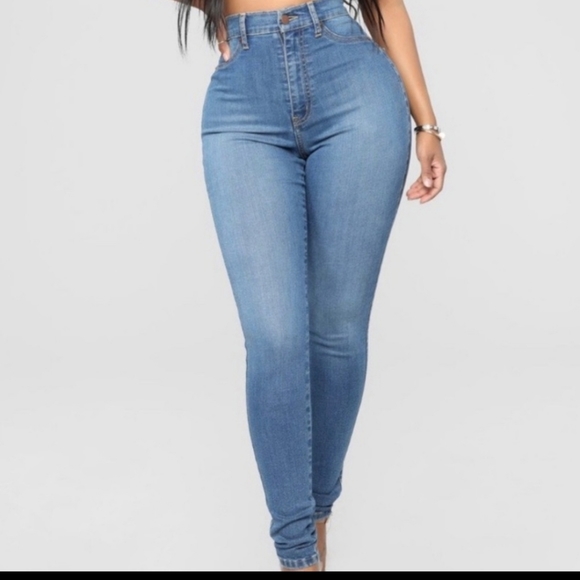 Fashion Nova Denim - 2xl high waisted classic skinny jeans medium blue